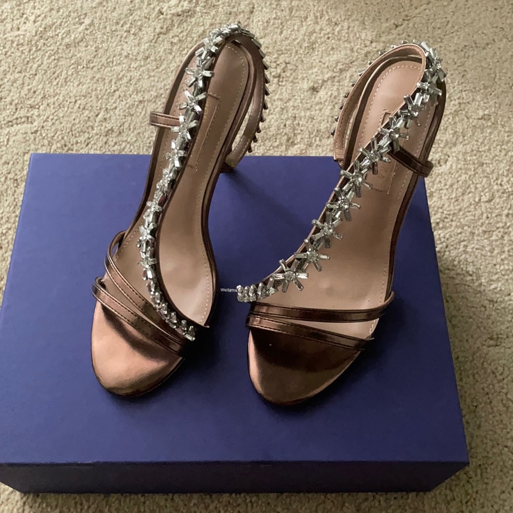 Aquazzura bronze embellished heels